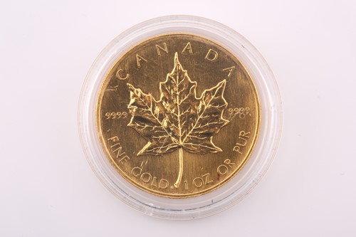 Lot 414 - Queen Elizabeth II; a 1988 gold 1oz Canada, 50...