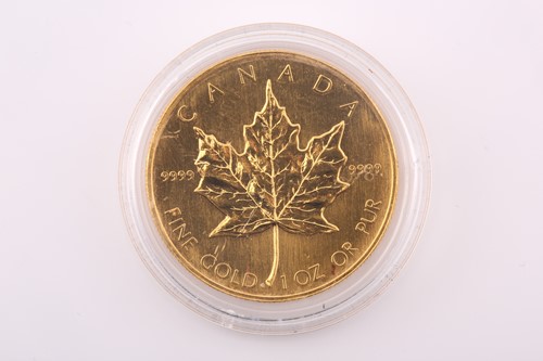 Lot 414 - Queen Elizabeth II; a 1988 gold 1oz Canada, 50...