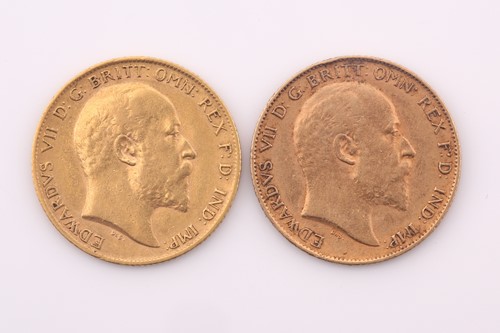 Lot 378 - Two Edward VII half sovereigns, each dated 1909.