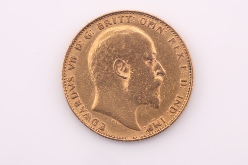 Lot 405 - An Edward VII sovereign, dated 1908.