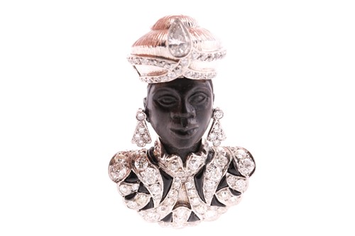 Lot 457 - A 'Mooretto' brooch, modelled as a bust of a...