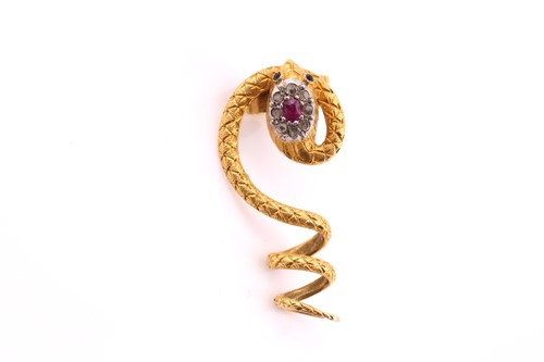 Lot 168 - A Victorian ruby and diamond set gold necklace...