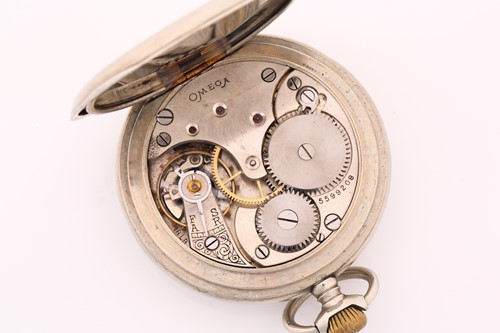 Lot 479 - An Omega stainless steel open face pocket...