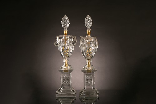 Lot 507 - A pair of 19th century Neo-Classical cut glass...