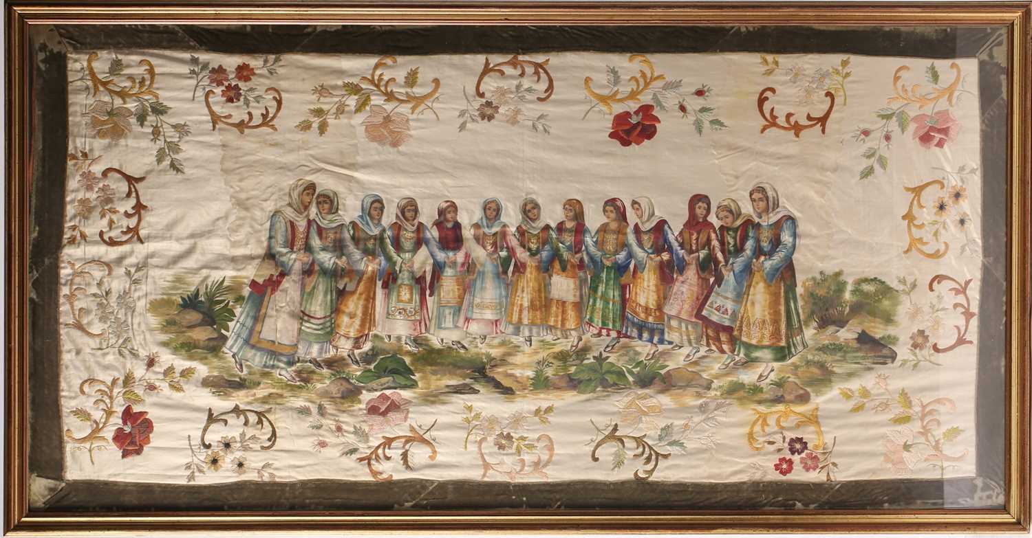 Lot 380 - A 19th-century painting on silk, depicting...