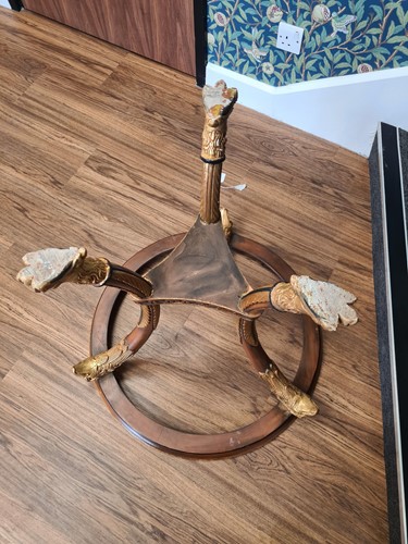 Lot 291 - A French Empire style eagle head carved and...