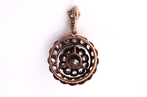 Lot 445 - A Victorian old cut diamond target pendant,...