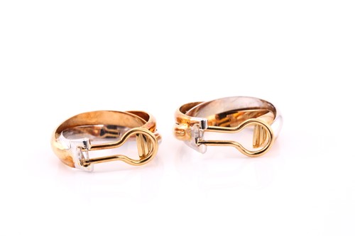 Lot 69 - A pair of Cartier 18ct dual-metal trinity...