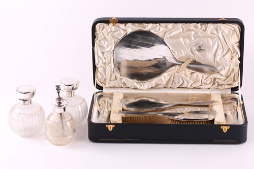 Lot 612 - A cased five-piece Mappin & Webb silver...