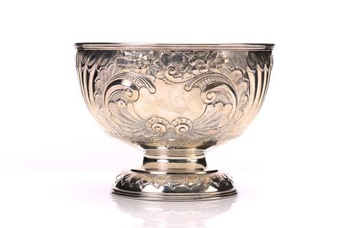 Lot 587 - An early 20th century silver rose bowl, of...