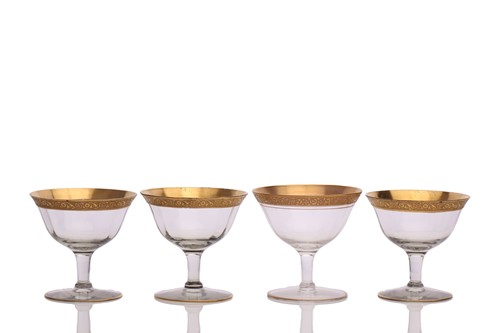 Lot 522 - A set of four St Louis style champagne coupes,...