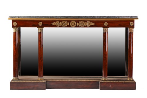 Lot 238 - A French Empire marble-topped figured rosewood...