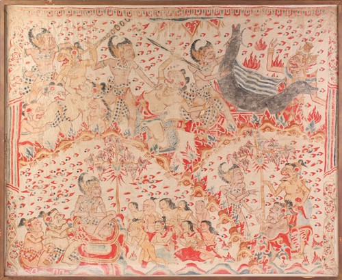 Lot 144 - A Kamasan Balinese painting depicting Bima in...