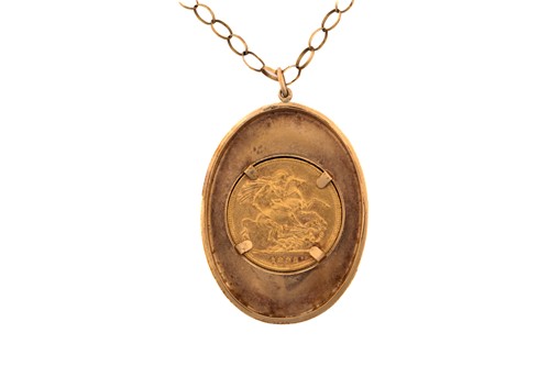 Lot 42 - A Victorian sovereign pendant, set in 9ct gold...