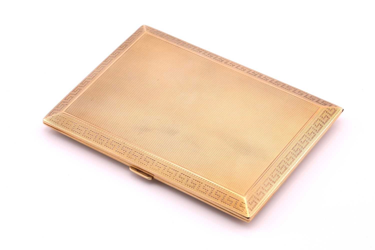 Lot 496 - Asprey, a 9ct gold cigarette case, the