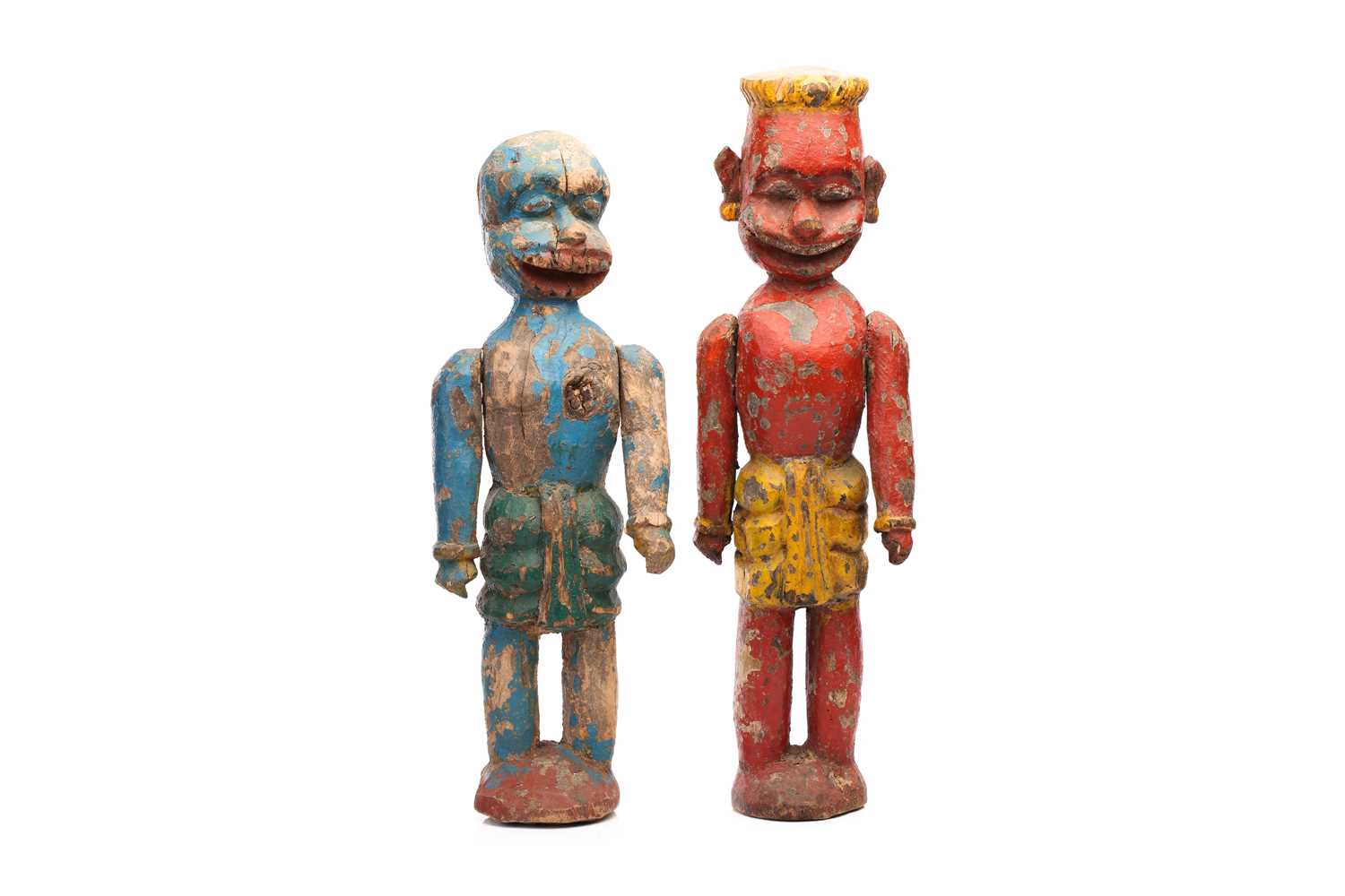 Lot 61 - Two Indian folk art character figures,...