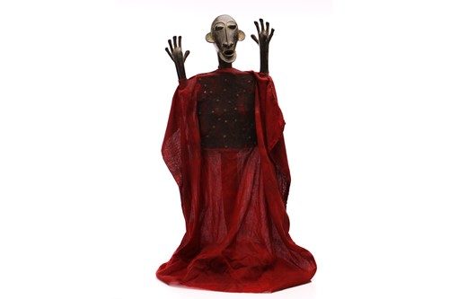 Lot 182 - A Bambara cast bronze and wood marionette,...