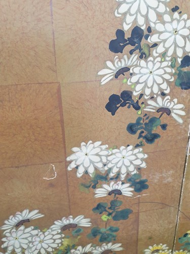 Lot 94 - A Japanese six-panel paper byobu screen,...