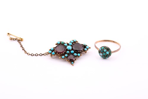 Lot 121 - A Victorian garnet and turquoise butterfly...