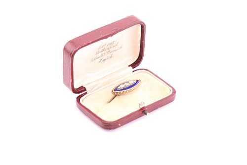 Lot 455 - A late 18th century diamond and enamel brooch,...