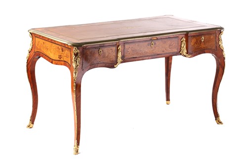 Lot 288 - A Louis XV style rosewood and marquetry bureau...