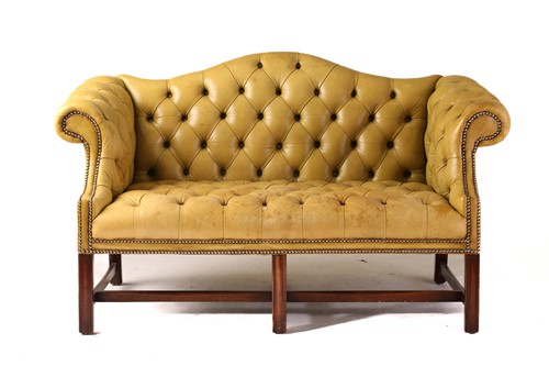 Lot 223 - A George III style hide upholstered two-seater...