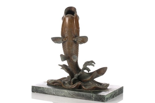 Lot 112 - A Japanese bronze spill vase, modelled as a...