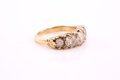 Lot 221 - Five stone diamond ring, late 19th/early 20th...