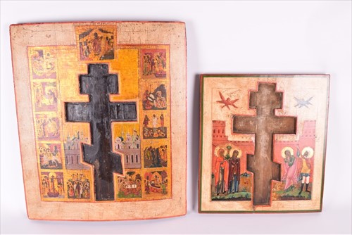 Lot 307 - Two 19th century Russian icons both missing...