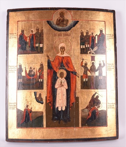 Lot 309 - A 19th century Russian icon of St Vlita and...