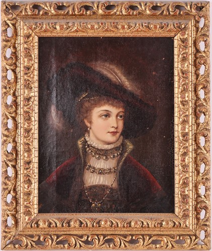 Lot 74 - 19th century school, a portrait of a finely...