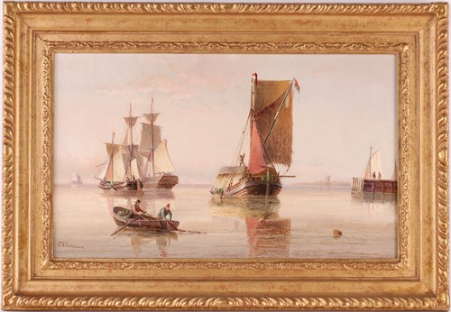 Lot 65 - Edward King Redmore (1860-1941), boats in calm...