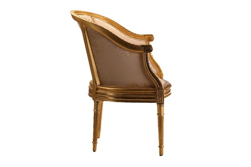 Lot 220 - A fine carved mahogany and gilt gesso Bergere,...