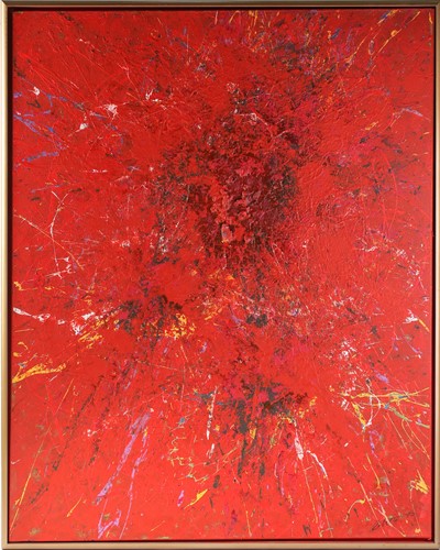 Lot 75 - Contemporary, a large abstract expressionist...