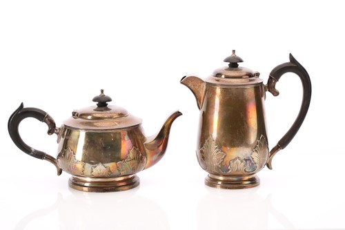 Lot 575 - A silver four piece tea set, Walker & Hall,...