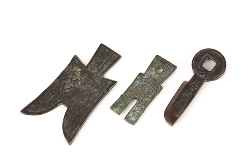 Lot 170 - Chinese bronze spade and key money, Zhou - Xin...