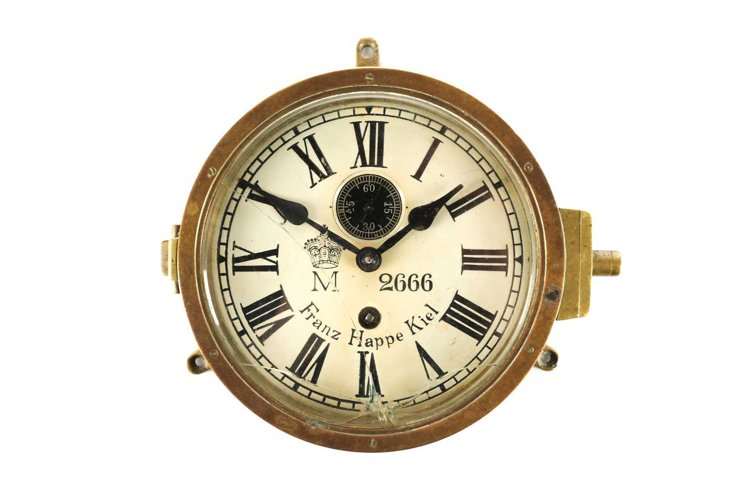Lot 419 - A rare Imperial German Navy bulkhead clock, a...