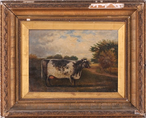 Lot 8 - 19th-century school, a study of a Friesian cow...