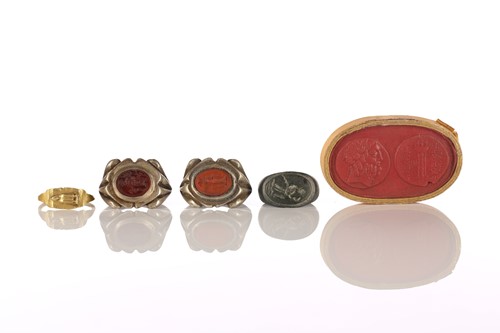 Lot 464 - Roman antiquities, comprising a gold ring,...