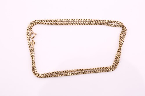 Lot 96 - A fine curb chain, with spring clasp stamped...