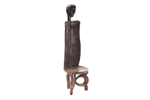 Lot 16 - A Luguru Chiefs chair, Tanzania, the slightly...