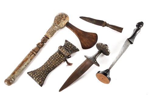 Lot 130 - A Kundu knife and scabbard, Democratic...