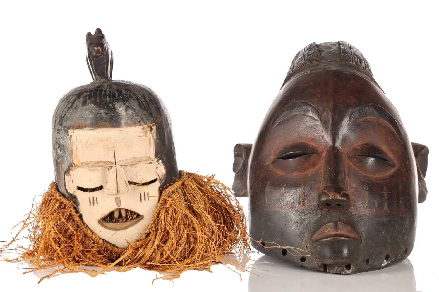 Lot 80 - A Yoruba Gelede helmet mask, Nigeria, with...