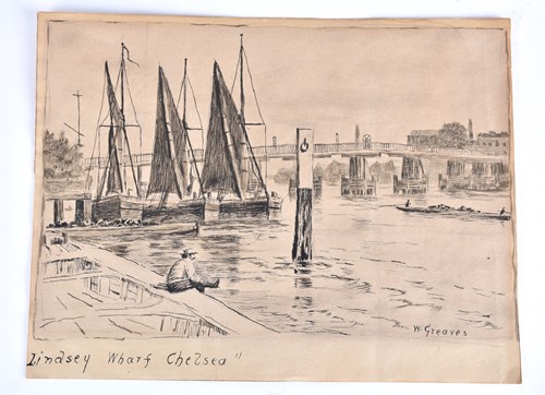 Lot 62 - Walter Greaves (1846-1930), 'Lindsey Wharf,...