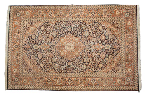 Lot 414 - A 20th-century large Persian silk mix Qum...