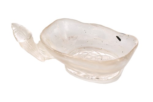 Lot 209 - An Indian carved rock crystal oblong dish with...