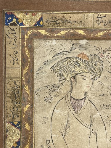 Lot 214 - Persian miniature watercolour sketch of a...