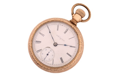Lot 480 - An Elgin open face pocket watch, with a white...