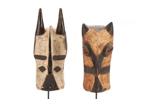 Lot 178 - A Luba zoomorphic Jackal mask, Democratic...