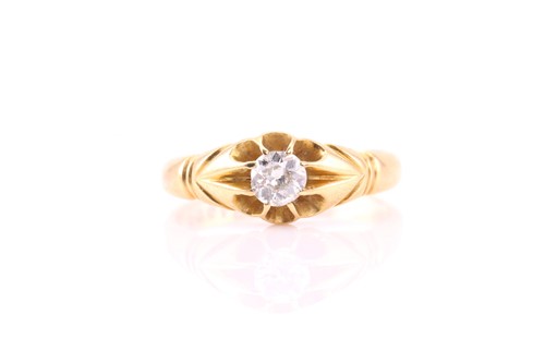 Lot 308 - A late Victorian single stone diamond ring;...